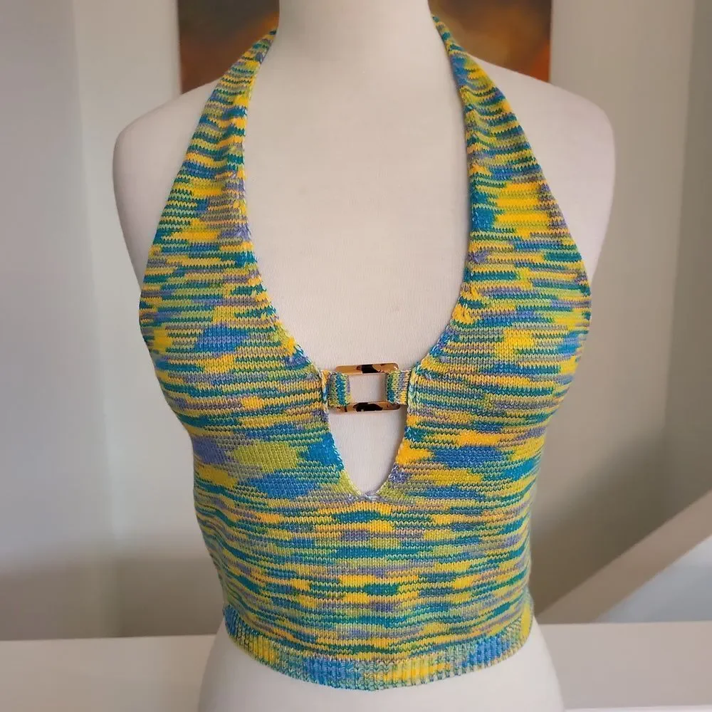 Multicolor Halter Knit Top SIZE S